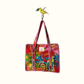 Petit tote bag fermeture "Botanical carnival"